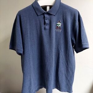 Warner Brothers Vintage Blue Polo Shirt Wile E Coyote XL Destination Unknown Map